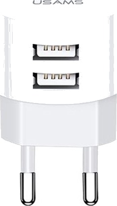 Usams T20 Lader 2X USB A 2.1 A Hvit Usams T20 Lader 2X USB A 2.1 A Hvit