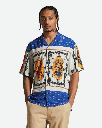 Brixton Bunker Fiesta S/S WVN Blå, Hvit