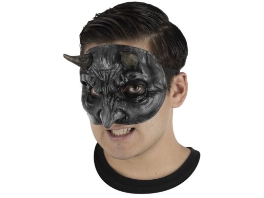 Partychimp Sort Djævel Halvmaske