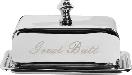Anna + Nina Great Butt Butter Dish SILVER ONZE SIZE