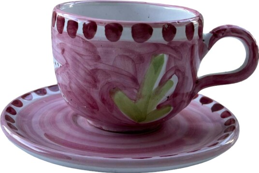 Piccola Home Amalfi Cappuccinokopp med Tallerken Rosa