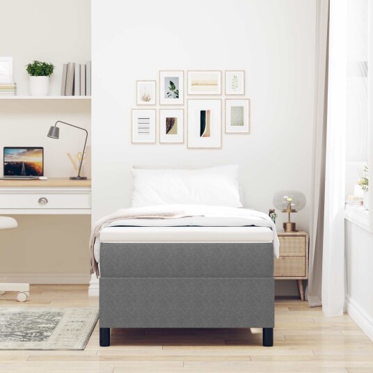 Box Spring Seng Lys Grå 90x200 cm Cordfløyel Box Spring Seng Lys Grå 90x200 cm Cordfløyel
