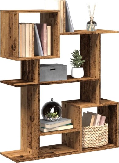 Romdeler bokhylle gammel tre 92x29x112 cm konstruert tre