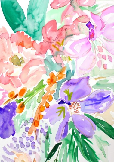 Plakat Blomster Akvarell Kunst