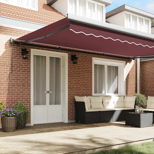 Manuell uttrekkbar markise burgunder 500x300 cm 3215322