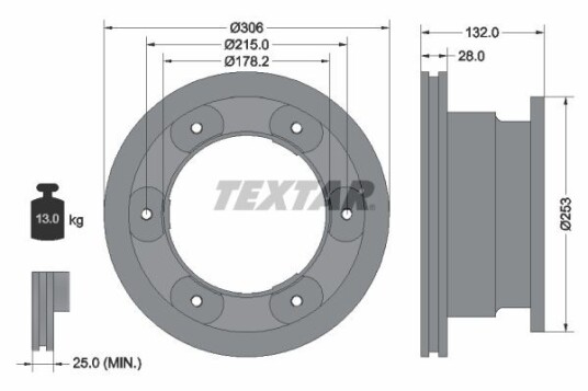 Bremseskive TEXTAR 93177703 Bremseskive TEXTAR 93177703