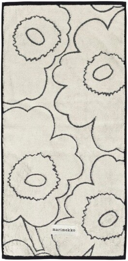 Marimekko Piirto Unikko håndkle 50x100 cm Ivory black Marimekko Piirto Unikko håndkle 50x100 cm Ivory black