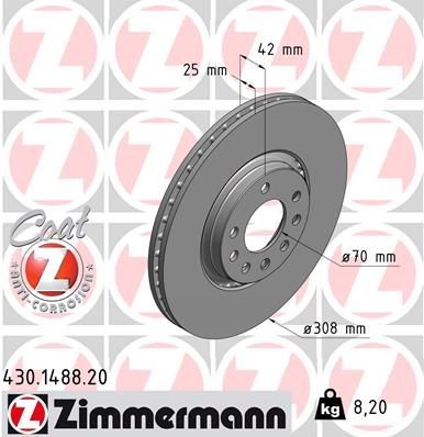 Bremseskive ZIMMERMANN 430.1488.20