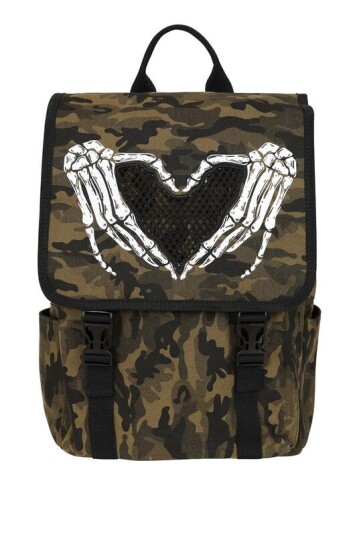 Banned Alternative Goth Ryggsekk Darkest Love Camo Damer kamuflasje