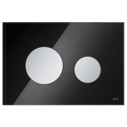 Tece Teceloop Betjeningsplate Glass Svart / Matt Krom