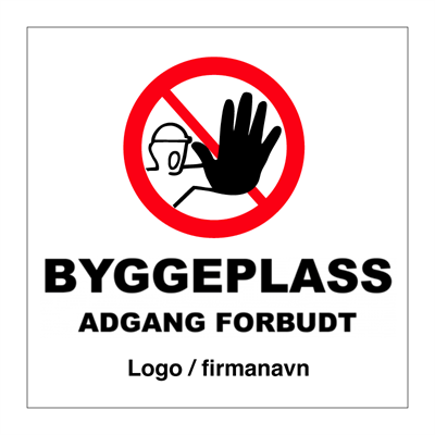 Jo Safety Byggeplass adgang forbudt skilt m/logo 950 x mm 6301009RD Jo Safety Byggeplass adgang forbudt skilt m/logo 950 x mm 6301009RD