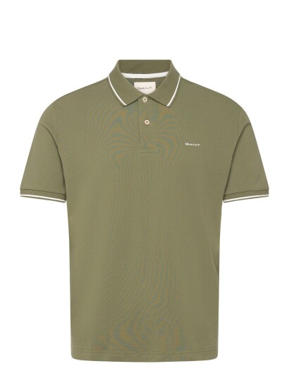 GANT Tipping Ss Pique Polo Khaki green XXL