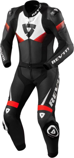 REV'IT! Skinndress Argon 2 Svart Neon Rød