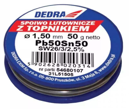 Dedra Loddetinn PbSn 1,5mm 50g Pb50Sn50