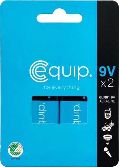 Equip 6LR61 PP3 Batteripakke 2 pakning