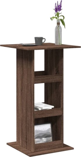  Barbord med oppbevaring brun eik 60x60x102 cm konstruert tre 8721158386229