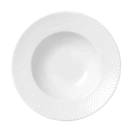Lyngby Porcelæn Rhombe dyp tallerken hvit Ø24,5 cm