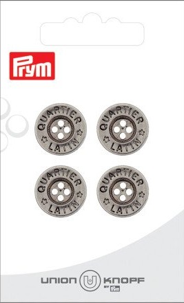 Prym Antique Button Silver 16mm 4 stk