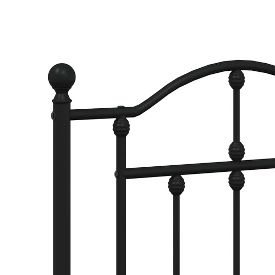 vidaXL Sengegavl i metall svart 200 cm
