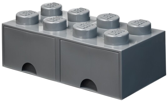 LEGO Storage Brick Drawer 8 stor oppbevaringskloss med 2 skuffer 50 x 25 cm dark stone grey LEGO Storage Brick Drawer 8 stor oppbevaringskloss med 2 skuffer 50 x 25 cm dark stone grey