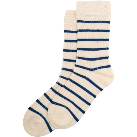 minipop® Deep Cobalt/Off White Bambus Sokker Stripe 23 26