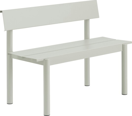 Linear Benk Med Ryggstøtte 110 cm Grå Linear Benk Med Ryggstøtte 110 cm Grå