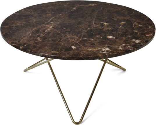 Ox Denmarq - O Table Brass Frame Top: Brown Marble Sofabord Dennis Marquart Brun Metall/stein
