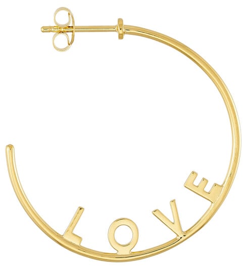 Design Letters Øredobber 1 stk. Love Bøyle Gull Design Letters OneSize Smykker Metallic