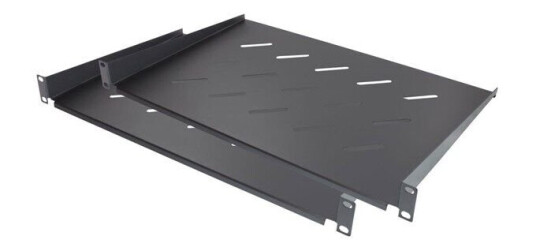 19" Hylle Frontfeste Monteringsdybde 300 Mm Sett Med 2 Dyp Sort (Ral9005) Good Connections® (Gc-N0089)