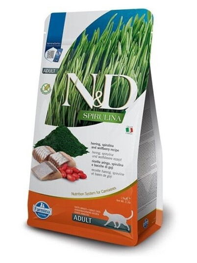 Farmina Kattemat Spirulina Herring Tørfôr 1,5 kg til Kattekillinger Farmina Kattemat Spirulina Herring Tørfôr 1,5 kg til Kattekillinger