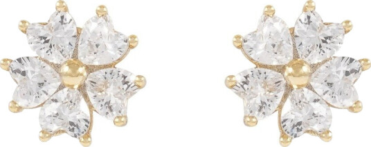 Snö Of Sweden Nisi Flower Earring Gold/Clear Onesize Snö Of Sweden Nisi Flower Earring Gold/Clear Onesize