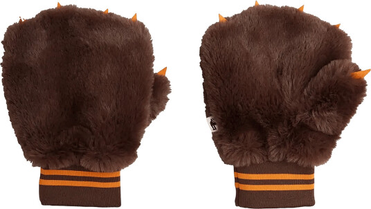 Mini Rodini Faux Fur Mittens Brown 5/8Y