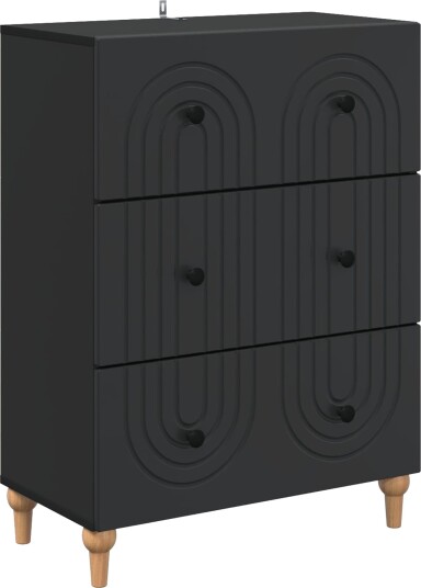vidaXL Skuffeskap Svart 66 x 34,5 x 90 cm Konstruert tre