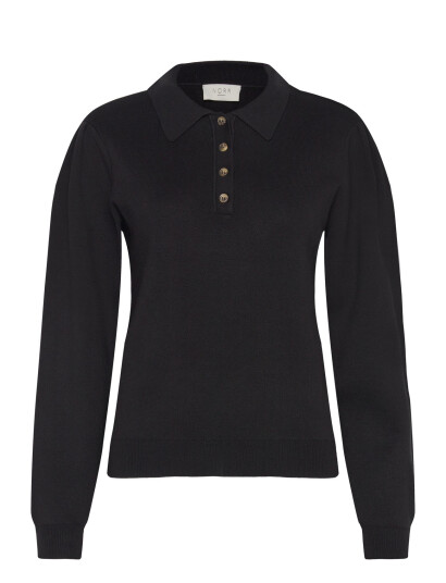 NORR Als Polo Knit Top - Black - 34