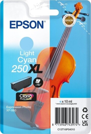 Epson 250XL lys cyan blekkpatron original 10 ml C13T16P54010 Epson 250XL lys cyan blekkpatron original 10 ml C13T16P54010
