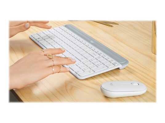 Logitech Slim Wireless Combo Mk470 Trådløs 2.4 Ghz Spansk Elfenbenshvit 920 009199