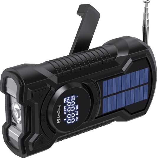 Sandberg Survivor 5000 mAh Nødradio med Solceller og Power Bank - Svart Sandberg Survivor 5000 mAh Nødradio med Solceller og Power Bank - Svart