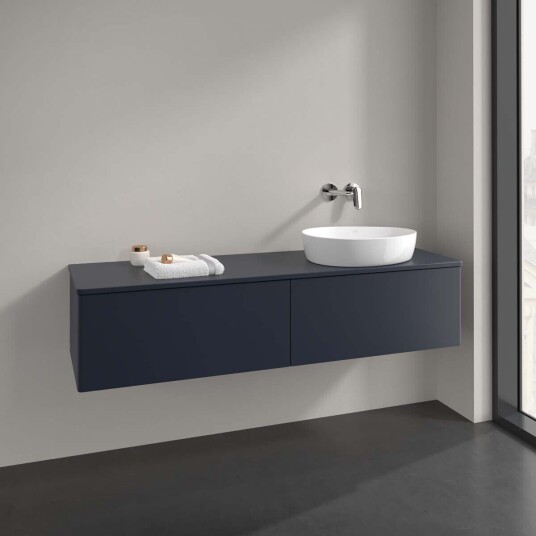 Villeroy & Boch  Antao Servantskap med 2 skuffer 160x50x36 cm m/lys Blå Matt