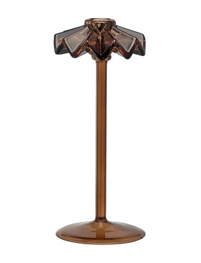 Anna + Nina Tall Frilly Candle Holder - Brown - H10CM Anna + Nina Tall Frilly Candle Holder - Brown - H10CM