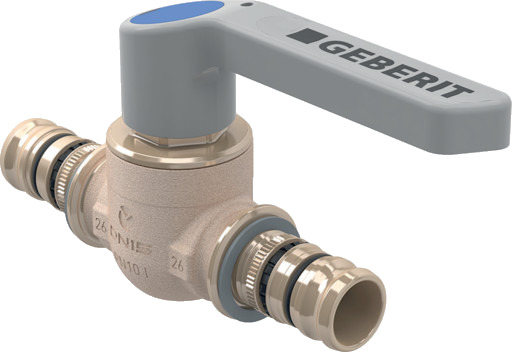 Geberit Mepla kuleventil med betjeningshåndtak Ø26 mm brass