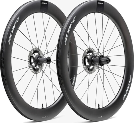 Scope R6 700c 65mm hjulsett XDR body disc carbon hvite decals Scope R6 700c 65mm hjulsett XDR body disc carbon hvite decals