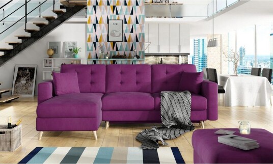 Seksjon Eltap Asgard L 248x93x162 cm Mat Velvet 68 Rød