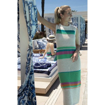 Zanna Dress fra House of Yarns Strikkeoppskrift på kjole str XS XXXL
