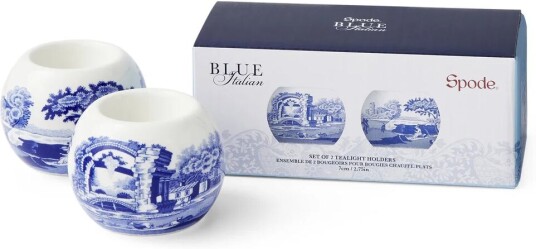 Spode Blue Italian Telysholdere 2-pakning i Porselen Spode Blue Italian Telysholdere 2-pakning i Porselen