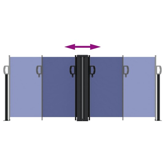 Uttrekkbar sidemarkise 100x1000 cm blå 4004686