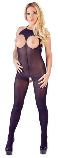 NO:XQSE Catsuit med Fransk Åpning      - Svart - One Size Queen