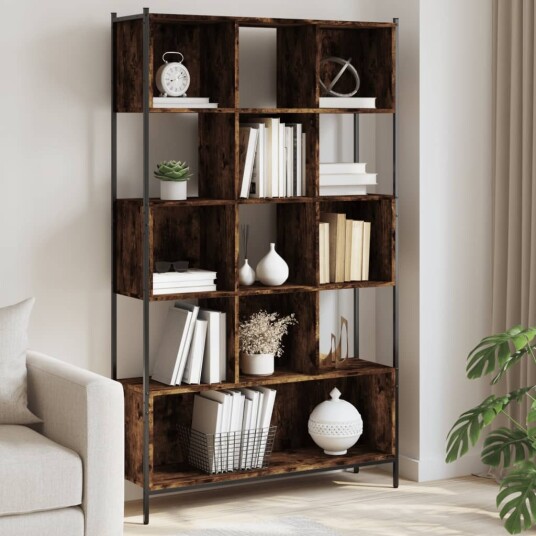 Bokhylle røkt eik 102x28x172 cm konstruert tre 8721012341364 Bokhylle røkt eik 102x28x172 cm konstruert tre 8721012341364