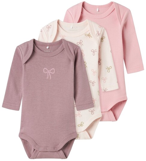 Name It Barely Langermet body 3-pakning Rosa