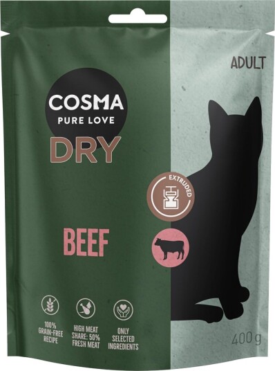 Cosma Tørrfôr Extruded Single Meat Storfekjøtt 2 X 400 G 2 kg 2 X 2 kg 400 G