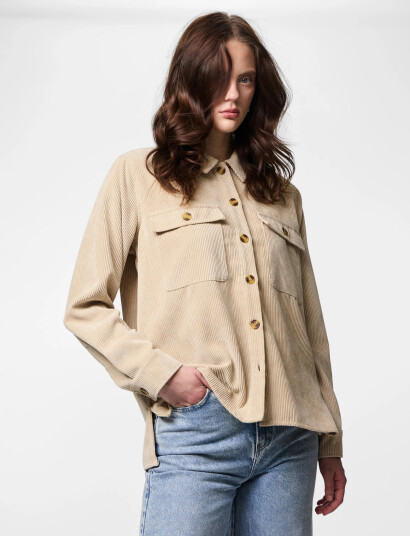 Pieces Pceffi Ls Corduroy Shirt Wvn Noos Bc Beige L Pieces Pceffi Ls Corduroy Shirt Wvn Noos Bc Beige L